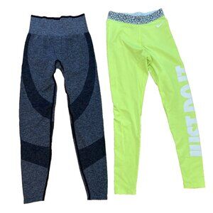 Nike Pro Training Leggings Neon Mezzo Waistband & VS Pink Training Leggings XS